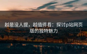 越是没人提，越值得看：探讨p站网页版的独特魅力