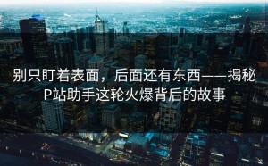 别只盯着表面，后面还有东西——揭秘P站助手这轮火爆背后的故事