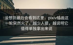 没想到最后会看到这里，pixiv插画这一轮突然火了，越少人提，越说明它值得单独拿出来说